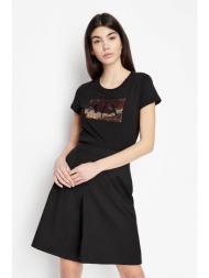 armani exchange γυναικείο t-shirt με παγιέτα στο στήθος slim fit - 8nytdlyj73z μαύρο