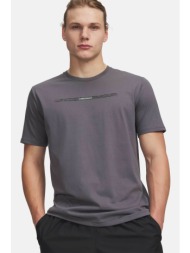 under armour ανδρικό t-shirt με graphic logo loose fit `ua blur workmark` - 6009248 γκρι