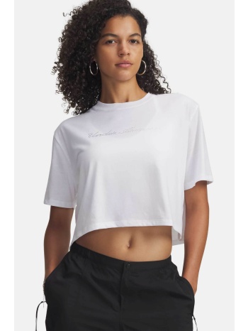 under armour γυναικείο t-shirt cropped με λογότυπο loose