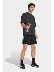 adidas ανδρικό αθλητικό σορτς πικέ regular fit `workout essentials base 3-stripes` - ka3461 μαύρο