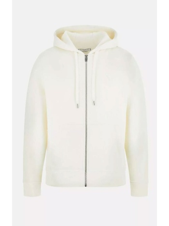 guess ανδρική ζακέτα φούτερ με κουκούλα - m6rq48kcn01 λευκό