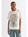 wrangler® γυναικείο t-shirt με graphic logo print relaxed fit `girlfriend` - 112378022 λευκό