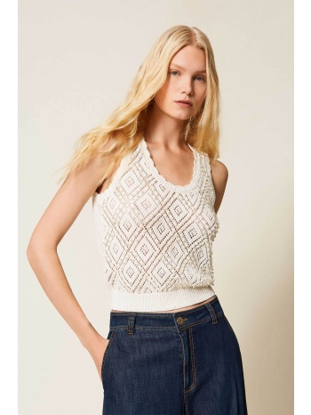 twinset γυναικείο τοπ πλεκτό με διάτρητο σχέδιο - 261tp3202