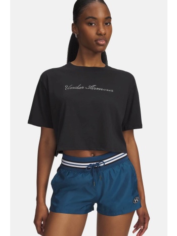 under armour γυναικείο t-shirt cropped με λογότυπο loose