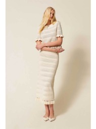 twinset γυναικεία midi φούστα πλεκτή - 261tp3083 εκρού