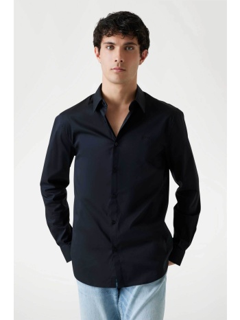 guess ανδρικό πουκάμισο μονόχρωμο slim fit - m1yh20w7zk1