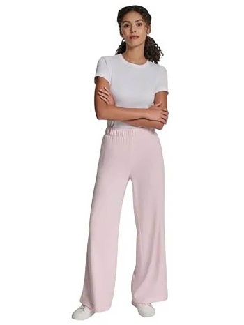 dkny γυναικείο παντελόνι φόρμας μονόχρωμο - dj6p3115 ροζ