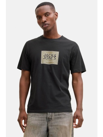 jack & jones ανδρικό t-shirt μονόχρωμο με logo print