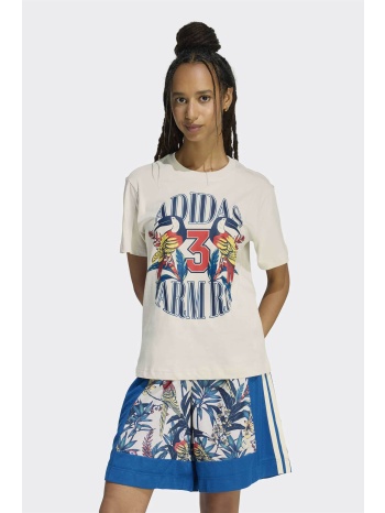 adidas γυναικείο t-shirt με λογότυπο loose fit `x farm rio