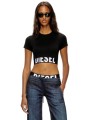 diesel γυναικείο t-shirt slim fit `uftee-sport-cropped` - s26a145930hmau μαύρο