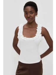 roame γυναικείο αμάνικο τοπ με βολάν `paloma` - r26t111c λευκό