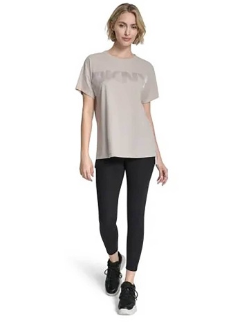 dkny γυναικείο t-shirt με ανάγλυφο λογότυπο - dp6t1534 εκρού