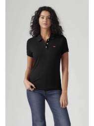levi`s® γυναικεία μπλούζα πόλο πικέ με λογότυπο slim fit - 525990046 μαύρο
