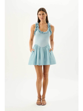 roame γυναικείο mini φόρεμα με βολάν `paloma` - r26d262