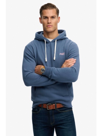 superdry ανδρική μπλούζα φούτερ με κουκούλα και κεντημένο