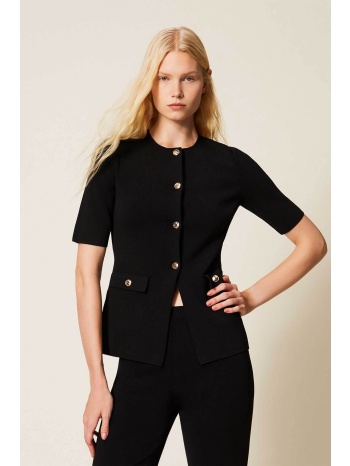 twinset γυναικεία πλεκτή ζακέτα - 261tp3131 μαύρο