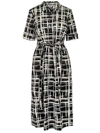 dkny γυναικείο midi φόρεμα σεμιζιέ με all-over print 