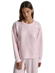 dkny γυναικεία μπλούζα φούτερ με παγιέτες - dj6t1655 ροζ