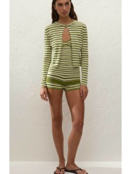 faithful the brand γυναικεία ζακέτα με ριγέ σχέδιο - ffk397-omj πράσινο