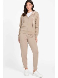 guess γυναικείο παντελόνι φόρμας με λωρίδα και λογότυπο `new victoire` - w6rb45kbye2 μπεζ