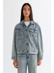 wrangler® γυναικείο denim jacket relaxed fit `cowgirl` - 112378131 denim blue ανοιχτό