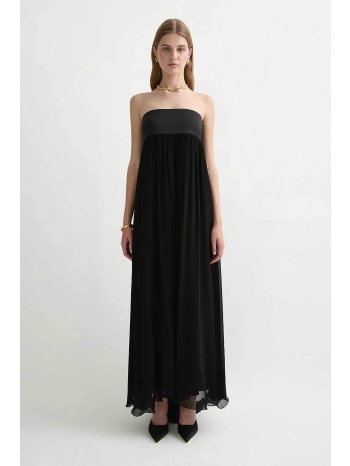 posse γυναικείο maxi φόρεμα strapless `solene` - ps1744-blk