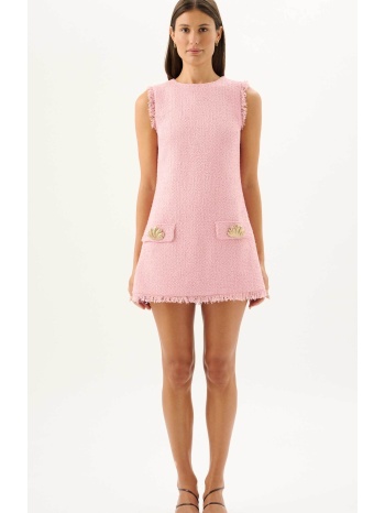 roame γυναικείο mini φόρεμα tweed `mia boucle` - r26d241 ροζ
