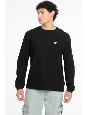 guess ανδρική μπλούζα με logo patch regular fit 
