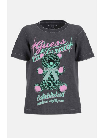 guess γυναικείο t-shirt με λογότυπο και print regular fit 