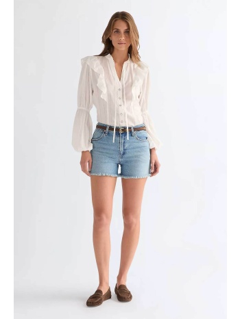 wrangler® γυναικείο ψηλόμεσο denim σορτς πεντάτσεπο relaxed