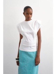 topshop γυναικεία μπλούζα με έντονους ώμους `julla` - 31001768 λευκό