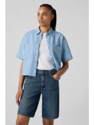 levi`s® γυναικείο πουκάμισο cropped με τσέπες relaxed fit `harlie` - 003qi0000 μπλε ανοιχτό