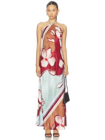 roame γυναικείο maxi φόρεμα με floral print `tulula` 