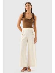 roame γυναικείο αμάνικο τοπ με βολάν `paloma` - r26t111a καφέ