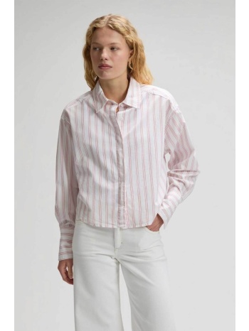 lee® γυναικείο πουκάμισο cropped με ριγέ σχέδιο regular fit