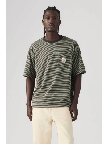 levi`s® ανδρικό t-shirt με ριγέ σχέδιο τσέπη με logo patch