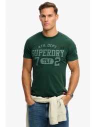 superdry ανδρικό t-shirt με λογότυπο relaxed fit `vintage prep` - m1012363a πράσινο σκούρο