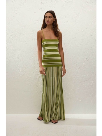 faithful the brand γυναικείο maxi αμάνικο φόρεμα με ριγέ