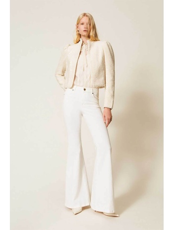 twinset γυναικείο παντελόνι μονόχρωμο flared - 261tp2680