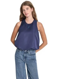 dkny γυναικεία αμάνικη μπλούζα με κεντημένο λογότυπο - dj6w2193 σκούρο μπλε