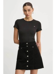 tommy jeans γυναικείο t-shirt με logo print slim fit - dw0dw20459 μαύρο