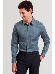 ted baker ανδρικό πουκάμισο με geometric pattern slim fit `caylaxe` - 282367 μπλε ανοιχτό