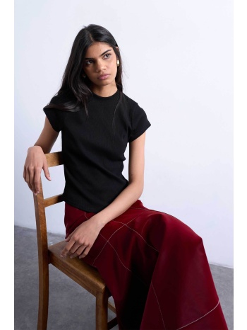 topshop γυναικεία μπλούζα μονόχρωμη `tsea` - 31000933 μαύρο