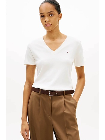 tommy hilfiger γυναικείο t-shirt με v λαιμόκοψη και