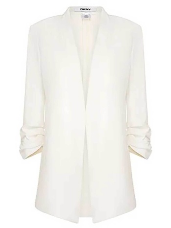 dkny γυναικείο σακάκι μονόχρωμο regular fit - p9rcaawi λευκό
