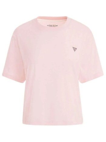 guess γυναικείο t-shirt με τριγωνικό λογότυπο στο στήθος