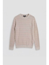 antony morato ανδρικό πουλόβερ με σχέδιο στην πλέξη regular fit - sw01578ya100071 μπεζ