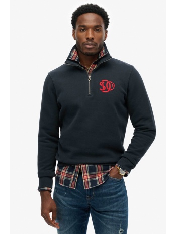 superdry ανδρική μπλούζα φούτερ με κεντημένο λογότυπο και