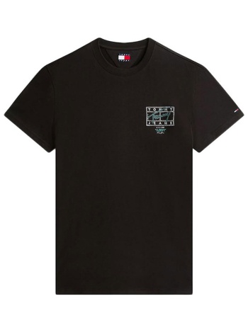 tommy jeans ανδρικό t-shirt με graphic logo print regular