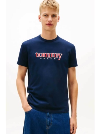 tommy jeans ανδρικό t-shirt με logo print slim fit 